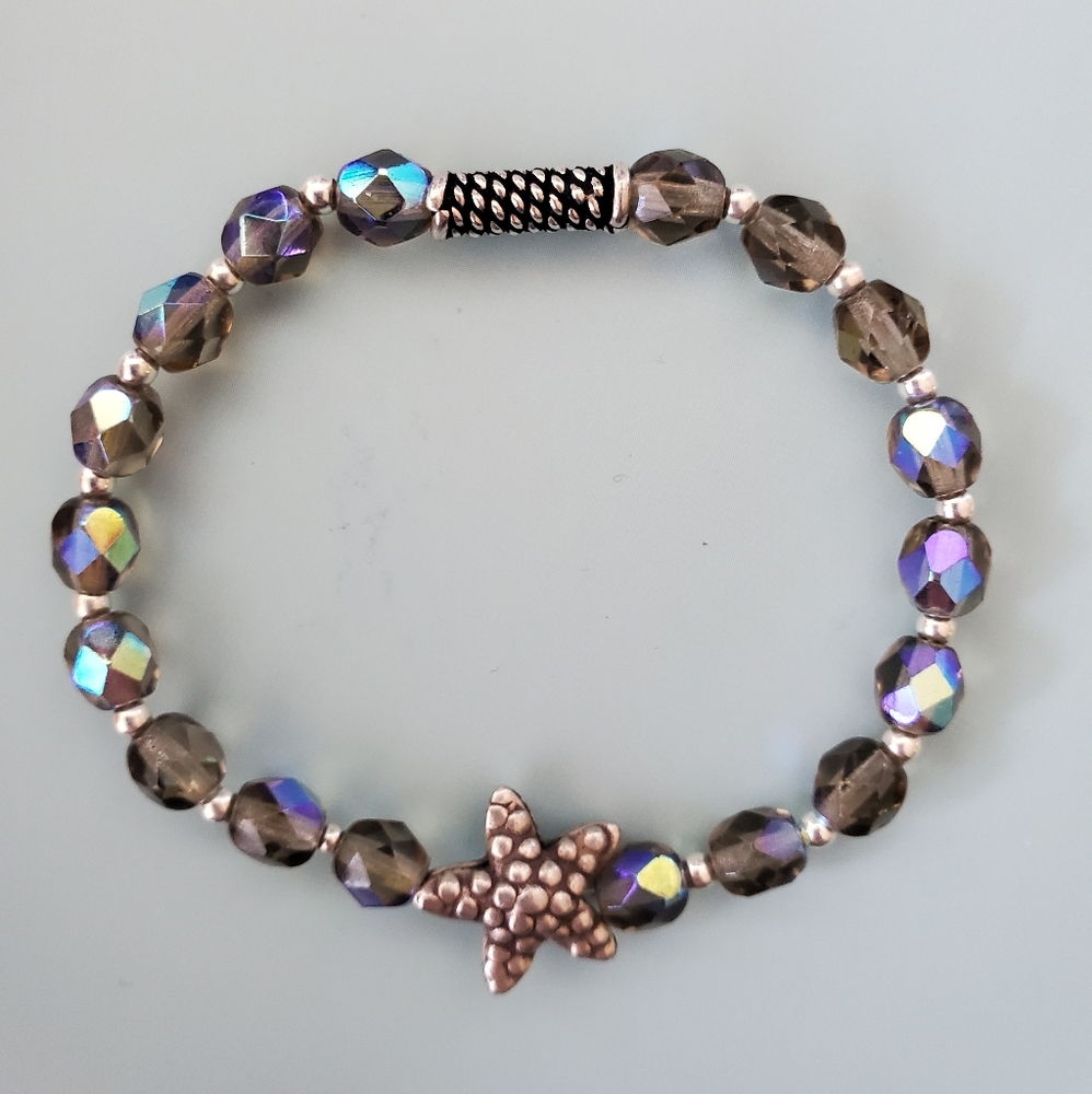 Silver starfish bracelet